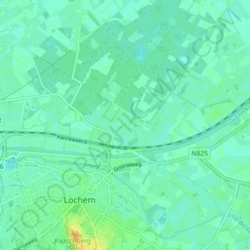 Mapa topográfico Ampsen, altitud, relieve