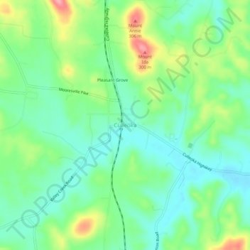 Mapa topográfico Culleoka, altitud, relieve