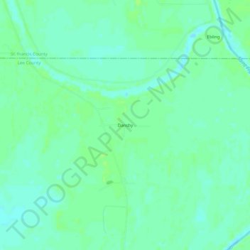 Mapa topográfico Dansby, altitud, relieve