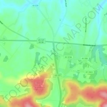 Mapa topográfico Snow, altitud, relieve