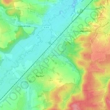 Mapa topográfico Lettenbach, altitud, relieve