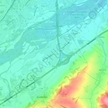 Mapa topográfico Freindorf, altitud, relieve