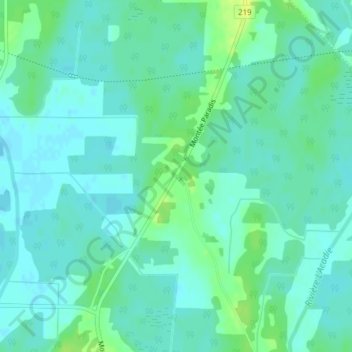 Mapa topográfico Barrington, altitud, relieve