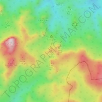 Mapa topográfico Grand High Tops, altitud, relieve