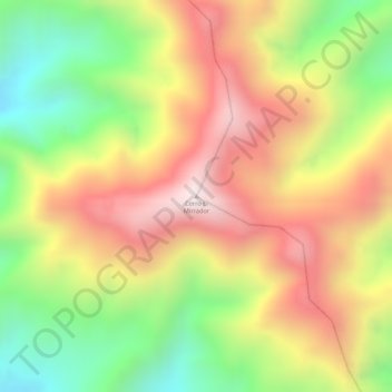 Mapa topográfico Cerro El Mirrador, altitud, relieve
