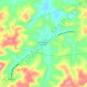 Mapa topográfico Bairro Vargem do Salto, altitud, relieve