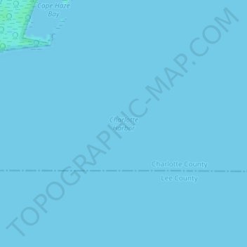 Mapa topográfico Charlotte Harbor, altitud, relieve
