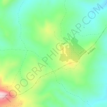 Mapa topográfico Cerro de la Higuera, altitud, relieve