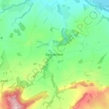 Mapa topográfico Coundmoor, altitud, relieve
