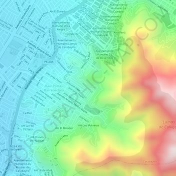 Mapa topográfico 82B, altitud, relieve