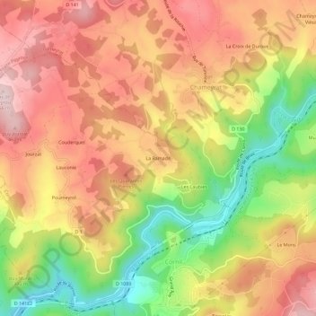 Mapa topográfico La Ramade, altitud, relieve