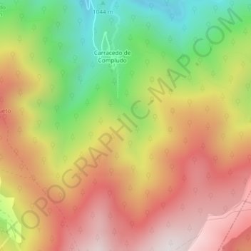 Mapa topográfico El Tirano, altitud, relieve