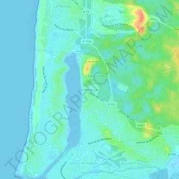 Mapa topográfico Lo Rey du Lac, altitud, relieve