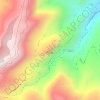 Mapa topográfico Coconetla, altitud, relieve
