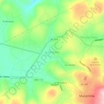Mapa topográfico La Estacada, altitud, relieve