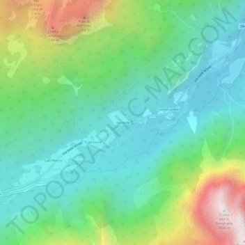 Mapa topográfico Tornede, altitud, relieve