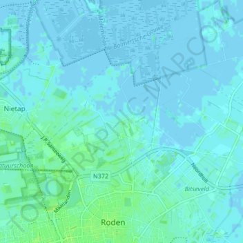 Mapa topográfico Leutingewolde, altitud, relieve