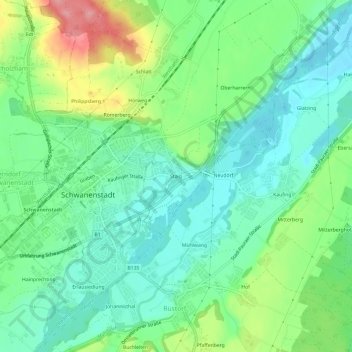 Mapa topográfico Staig, altitud, relieve