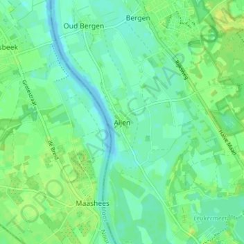 Mapa topográfico Aijen, altitud, relieve