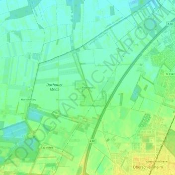 Mapa topográfico Riedmoos, altitud, relieve