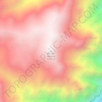 Mapa topográfico Barton Heights, altitud, relieve