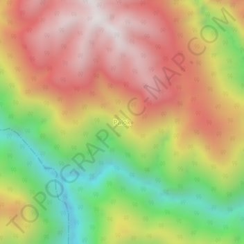 Mapa topográfico Palok, altitud, relieve