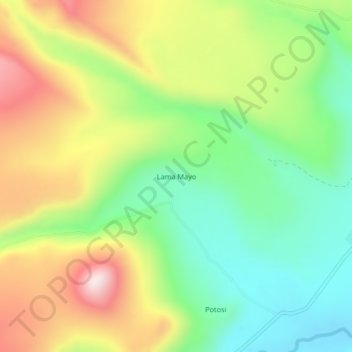 Mapa topográfico Lama Mayo, altitud, relieve