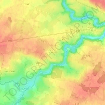 Mapa topográfico Boësse, altitud, relieve