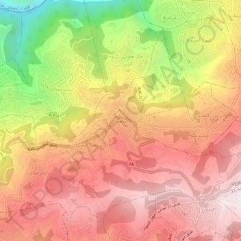 Mapa topográfico Bikfaya, altitud, relieve