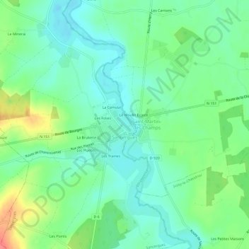 Mapa topográfico La Camuse, altitud, relieve