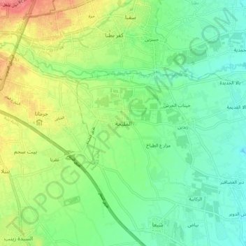 Mapa topográfico Al Mulayhah, altitud, relieve