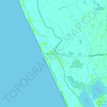 Mapa topográfico Thrikkunnapuzha, altitud, relieve
