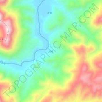 Mapa topográfico Tada, altitud, relieve