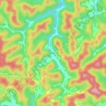 Mapa topográfico Dingy, altitud, relieve