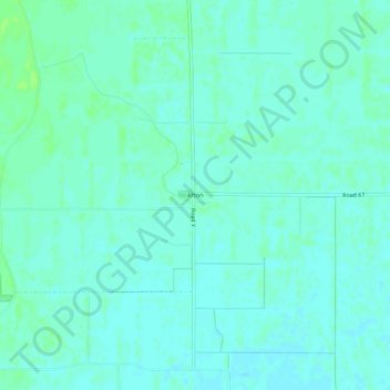 Mapa topográfico Afton, altitud, relieve