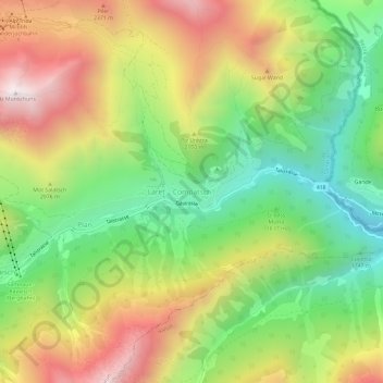 Mapa topográfico Compatsch, altitud, relieve