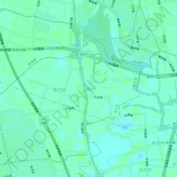 Mapa topográfico 九图村, altitud, relieve