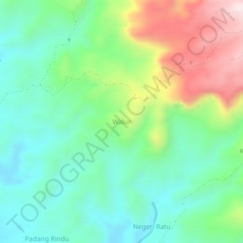 Mapa topográfico Walur, altitud, relieve