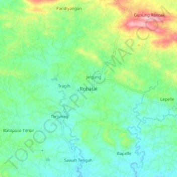 Mapa topográfico Robatal, altitud, relieve