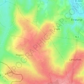 Mapa topográfico Le Plouy, altitud, relieve