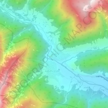Mapa topográfico Ghebi, altitud, relieve