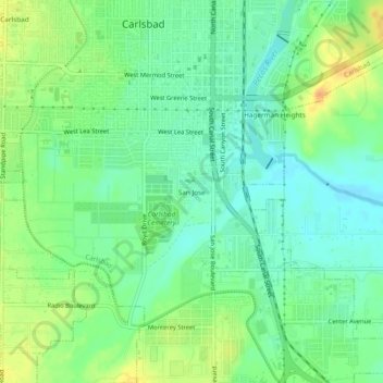 Mapa topográfico San Jose, altitud, relieve