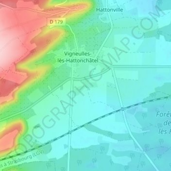 Mapa topográfico Cochonville, altitud, relieve