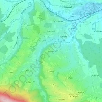 Mapa topográfico Steinwand, altitud, relieve