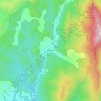 Mapa topográfico Messages, altitud, relieve