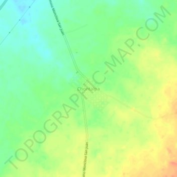 Mapa topográfico Chontalpa, altitud, relieve