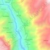Mapa topográfico Huallhua, altitud, relieve