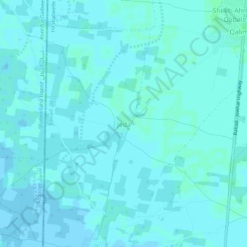 Mapa topográfico Jeda, altitud, relieve