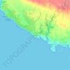 Mapa topográfico Binidalí, altitud, relieve