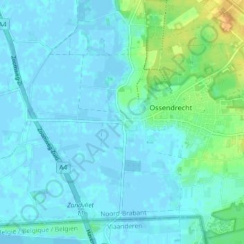 Mapa topográfico Aanwas, altitud, relieve